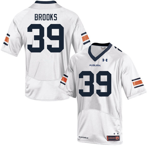 Auburn Tigers Men's Dylan Brooks #39 White Under Armour Stitched College 2021 NCAA Authentic Football Jersey WTQ8574MK